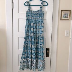 Zara floral tiered smocked maxi sundress